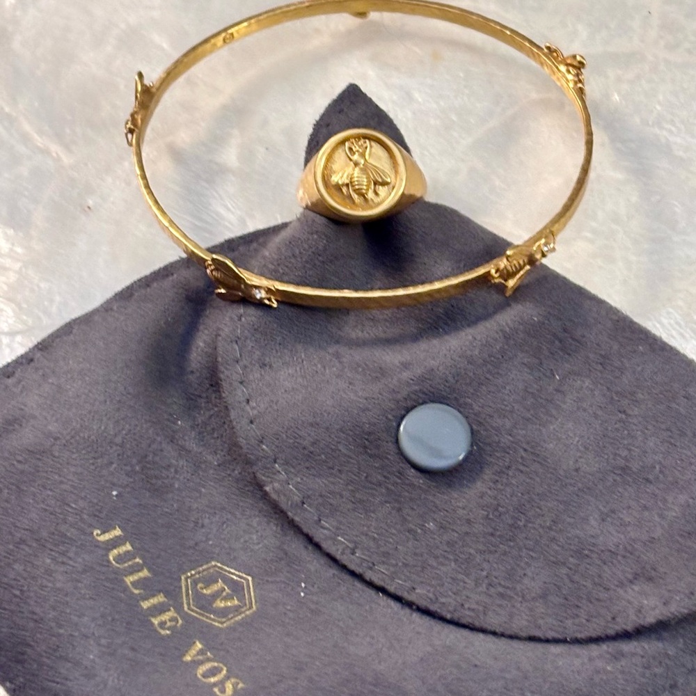 Julie Vos Bee Bangle and Bee Ring.